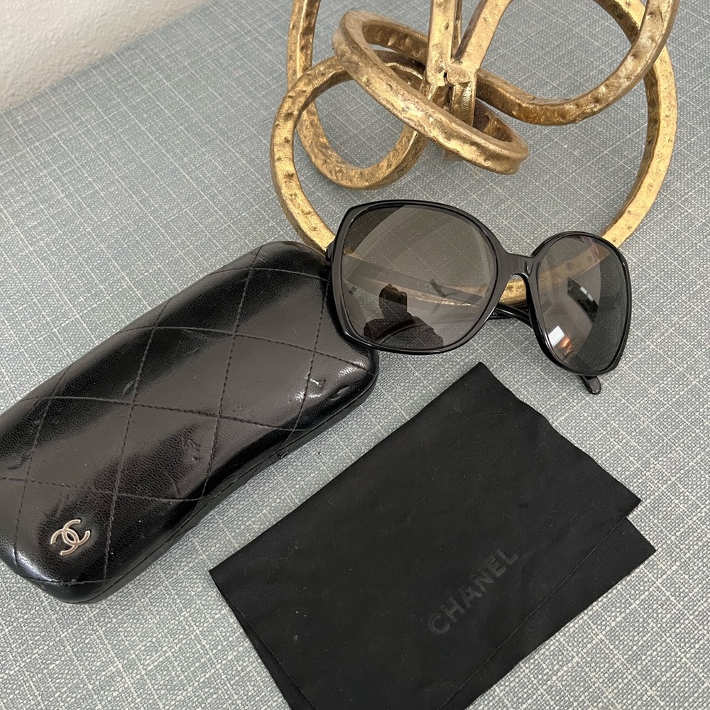 Black Chanel oversized Sunglasses